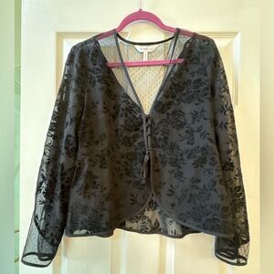 BCBG Generation Floral Velvet Blouse